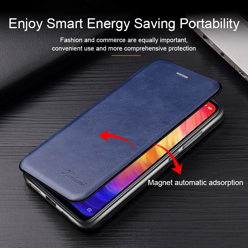 Magnetische Plain Flip Case Voor Oneplus 7 Pro 7 T Pro Lederen Card Holster Stand Book Cover