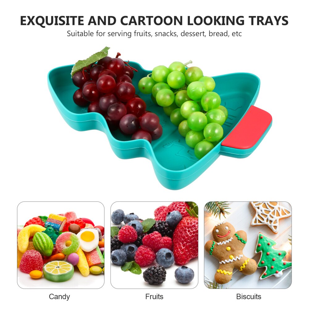 1Pc Multifunction Christmas Tree Shape Fruit Plates Candy Snack Trays