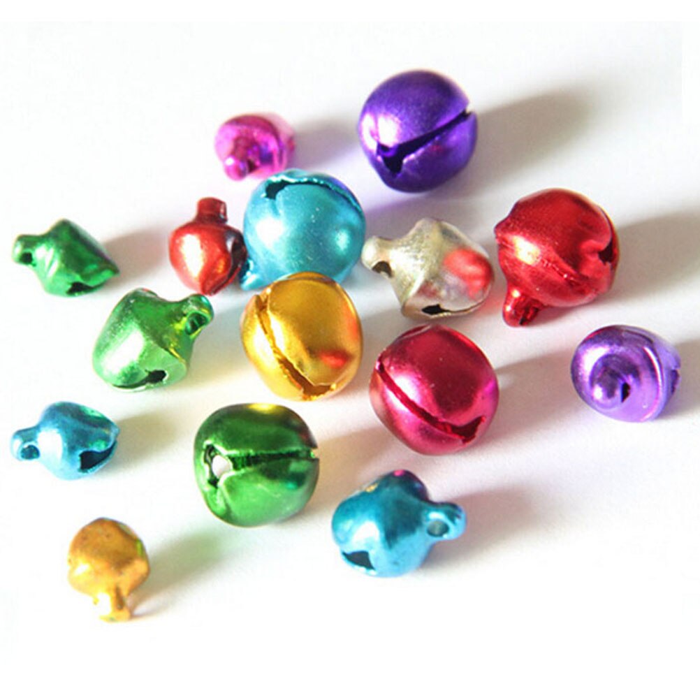 100 stk/parti mix farver løse perler små jingle bells juledekoration farverig gør-det-selv håndværk håndlavet 6/8/10mm