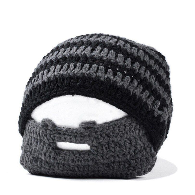 YGYEEG warm Herren Schnurrbart Mützen Coole Punk Warme Winter Neuheit Hütte Häkeln Mütze Bart Gesichtsmaske Ski Wärmer Hütte Kappen Patchwork