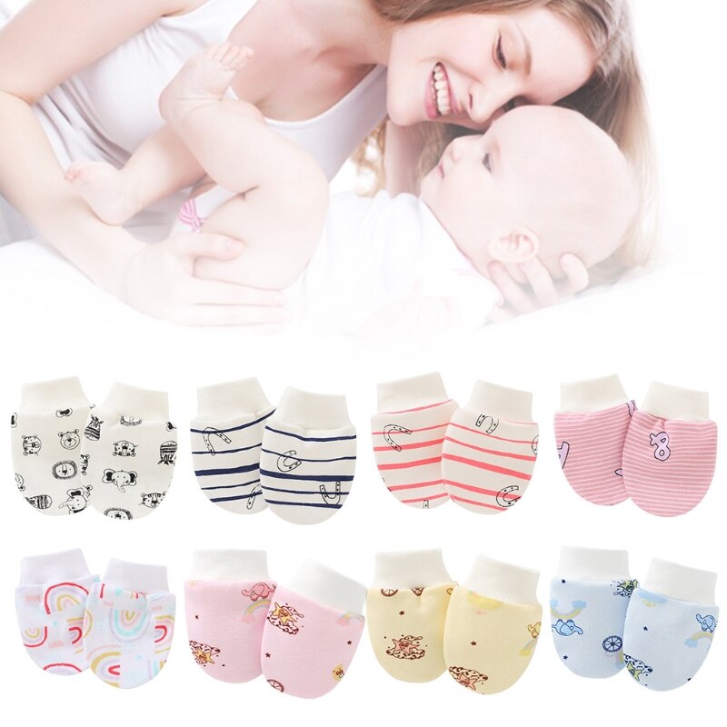Baby Anti Kratzen Weiche Baumwolle Handschuhe Neugeborenen Schutz Gesicht kratzen Fäustlinge XX9F