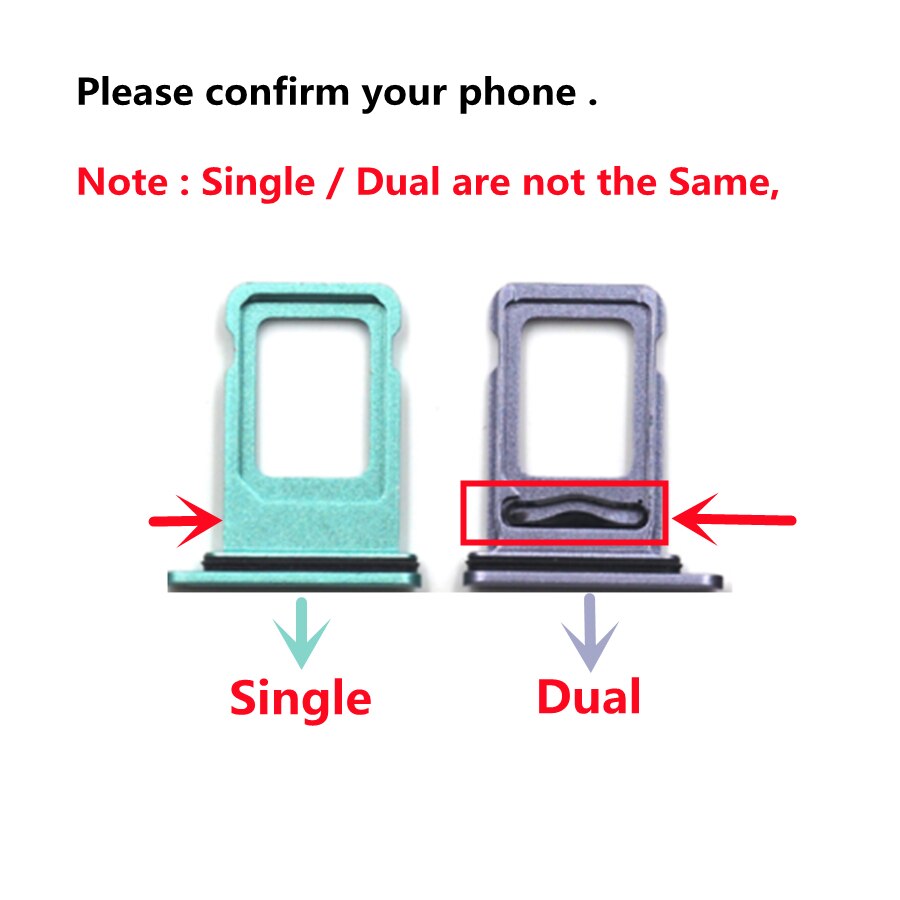 For iPhone 11 Pro Max Single / Dual Sim Card Tray Micro SD Card Adapter Socket Slot Holder For iPhone 11 Pro Max Card Socket