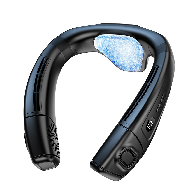 Neuer Halsventilator, bläst kalte Luft, 5200 mAh, batteriebetrieben, wiederaufladbar, tragbar, Kühlgerät, Ventilator, blattloser Ventilator, persönlicher Ventilator für den Außenbereich: Brown