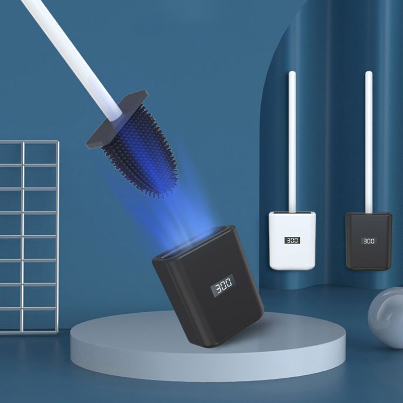 Toilet Brush Smart Uv Ozone Disinfection Silicone Cleaning Brush Bathroom Wall-Mounted Wc Toilet Brush Bathroom Accessories