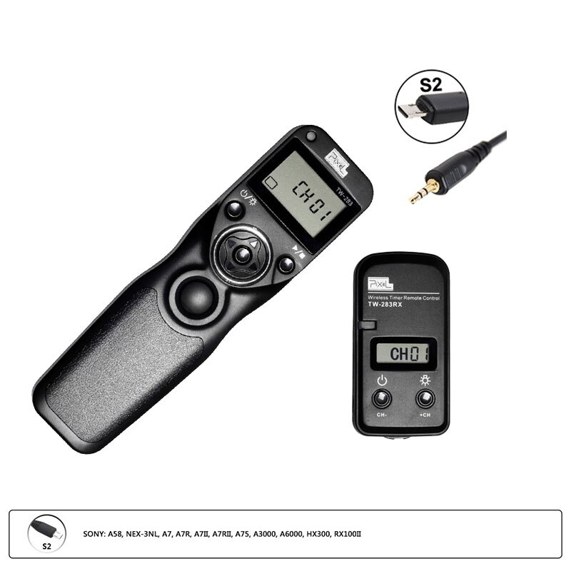 Pixel – minuterie sans fil TW 283, câble pour Canon, Nikon, Sony, appareil photo, déclencheur (DC0, DC2, N3, E3, S1, S2), TW283: S2
