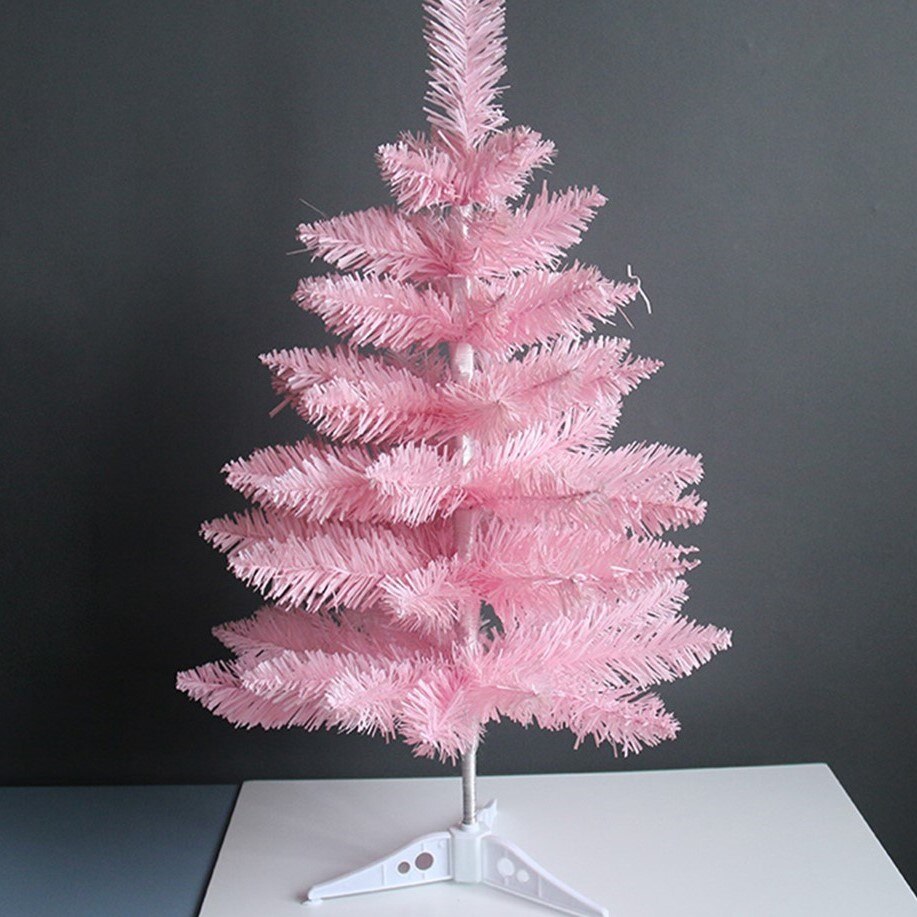 23.62 '' /60cm mini juletræ sød kunstig hvidt juletræ bordplade ornament julebordsindretning: Lyserød b