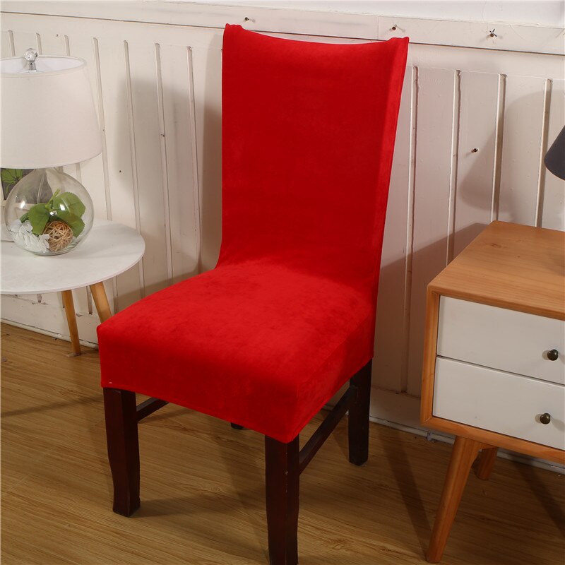 Housse de chaise élastique Anti-acariens, couleur unie, antidérapante, extensible, résistant au lavage, sans plis: Rouge