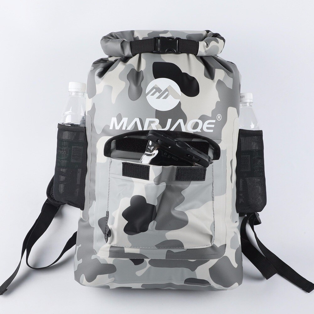 estilo RollTop mochila impermeable 22L arriba bolsa hermética 0,55 MM 500D Lona de PVC acolchado doble correas de hombro