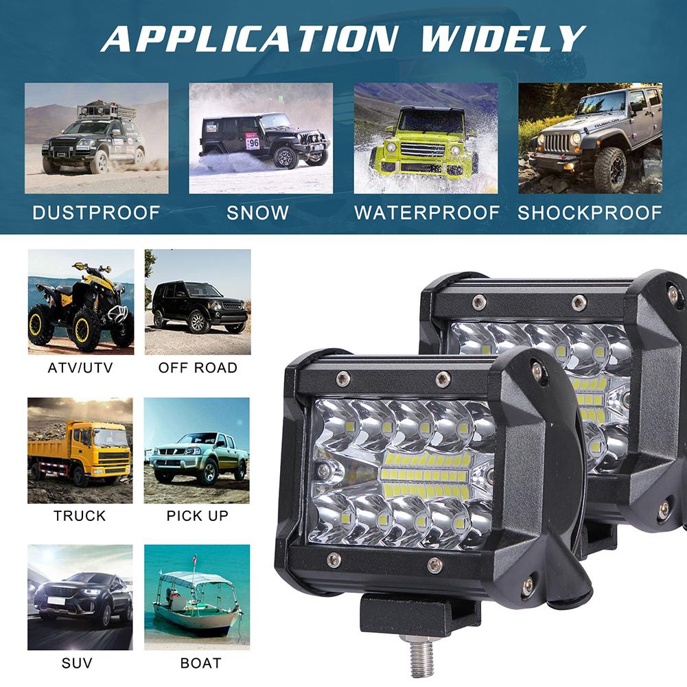 Barre lumineuse de travail, phare de conduite, pour camion, bateau, tracteur, camion, pour 4x4 SUV, 200W 4 en LED, phare anti-brouillard 12/24V, pour ATV barre de Led