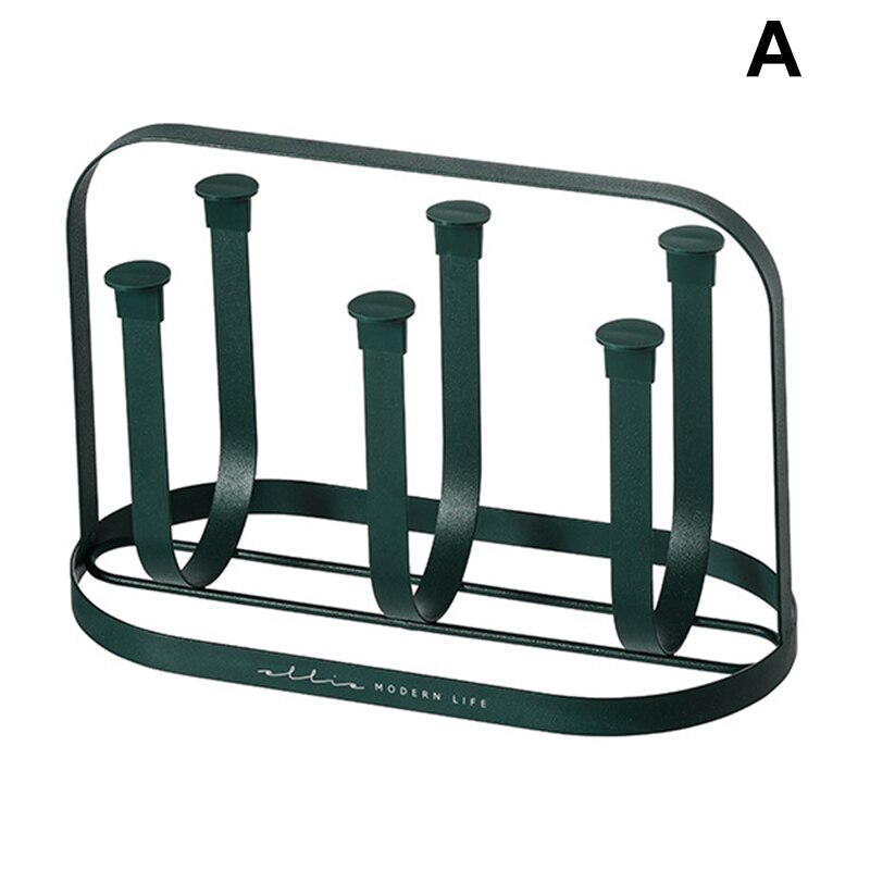 Cup Drying Rack Kitchen Supplies Multi Purpose Glass Drying Holder Organizer Stand For 6 Cups: Basic style(No tray)