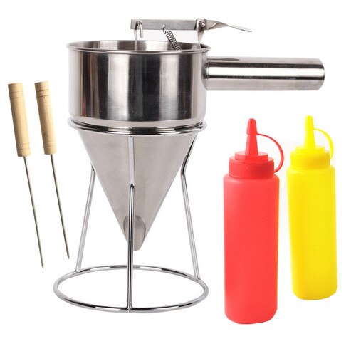 Herramienta de bolas de pulpo, embudo de cono, embudo separador de pasta de embudo de acero inoxidable: Funnel 6-piece set