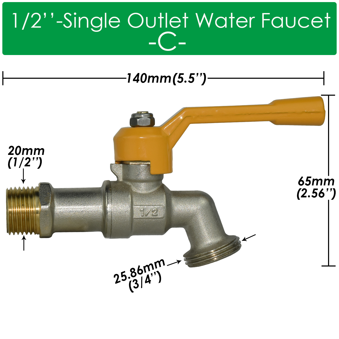 Tuinslang Kraan Adapter 1/2 ''IBC Watertank Connector 2-weg 1-weg Irrigatie Messing Kraan Gezamenlijke Vervanging Fitting Kogelkraan: Zilver