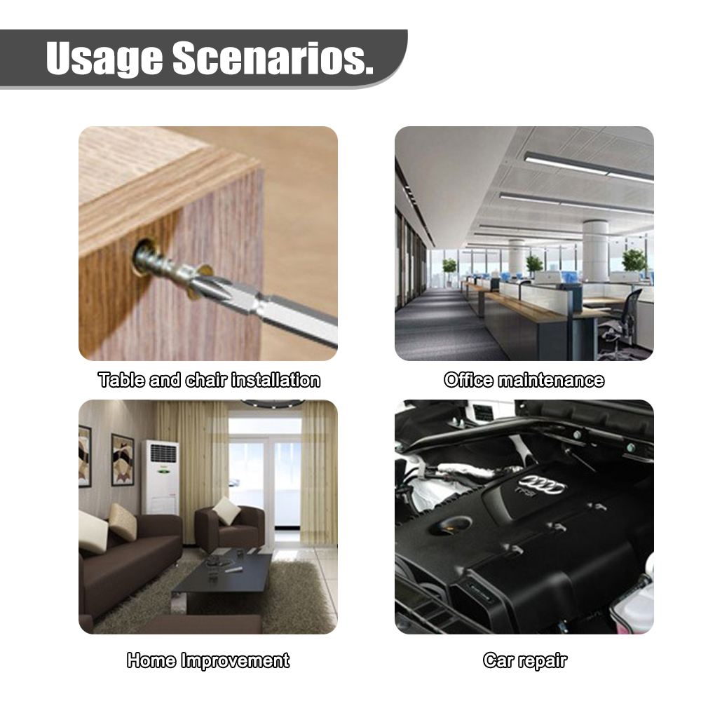 10 st. 65-200mm dubbelsidiga skruvmejselbits,  s2 stålbits ,  ph2 kryssbits, stark magnetisk, höghård, vridmoment, batchhuvudsatser