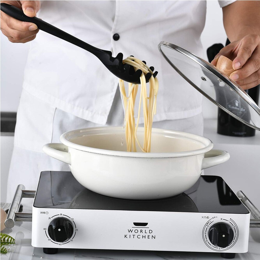 Küche Silikon Kochen Werkzeuge 10 stücke Utensilien Löffel Spachtel Pinsel Dreher Zangen Pasta Gabel Wärme-Beständig Nicht-Stock küche Werkzeuge