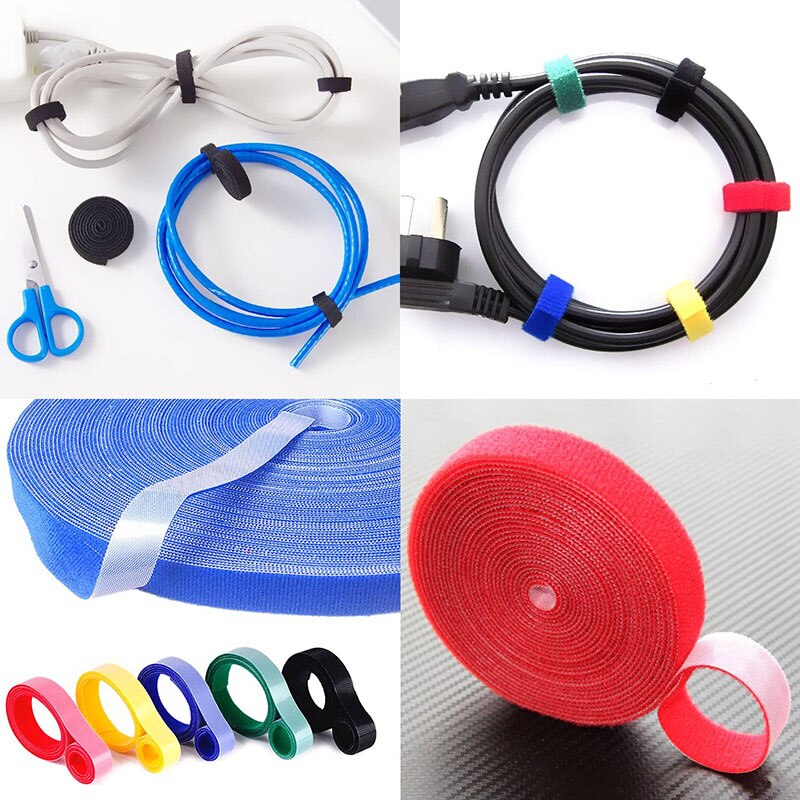 5M/Roll Klittenband Kabelbinders Bandjes Herbruikbare Bevestiging Kabelbinder Draad Bandjes Sluiting Bandjes Double Side pads Diy 15/20Mm
