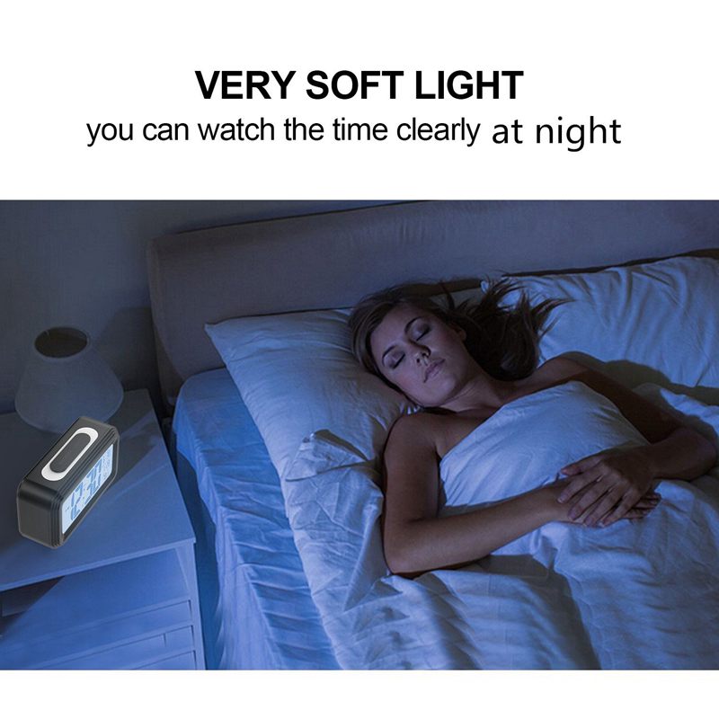 [Upgrade Version] Battery Operated Alarm Clock,Electronic Large Lcd Display Digital Alarm Clocks With Snooze,Backlight,Night L