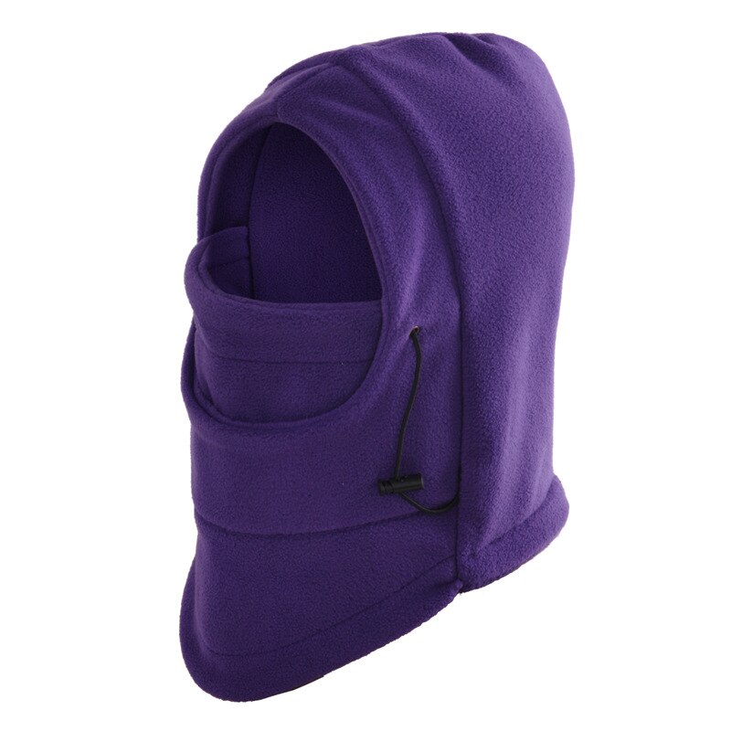 Winter Warm Caps Mannen Polar Fleece Thermische Balaclava Hoed Vrouwen Outdoor Winddicht Fietsen Masker Cap Hood Halswarmer Wandelen Sjaals: A- Purple