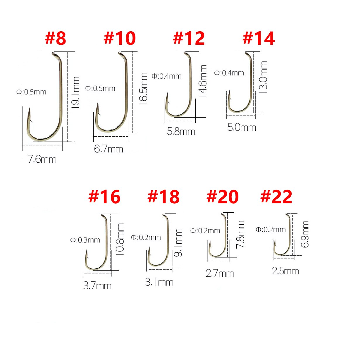 WIFREO 50/100 pièces hameçons de pêche à la mouche à longue tige sec, humide, nymphe et crevettes Caddis Pupa Streamer hameçon mouche attachant hameçon