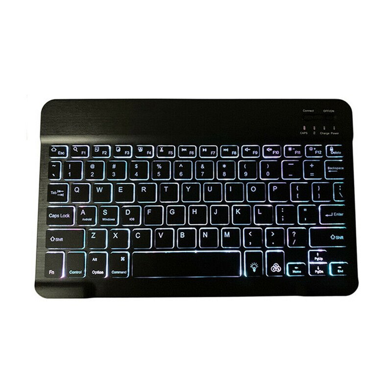1 Pcs 10 Inch Backlit Wireless Keyboard Rechargeable With Charging Cable Bluetooth Keyboard Changing Colors Computer Peripherals: Default Title