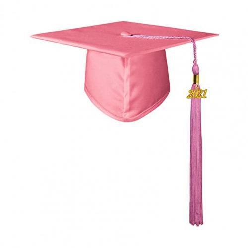 Cappello di laurea Unisex decorativo poliestere adulto graduazione nappa Cap per laurea: Colore rosa