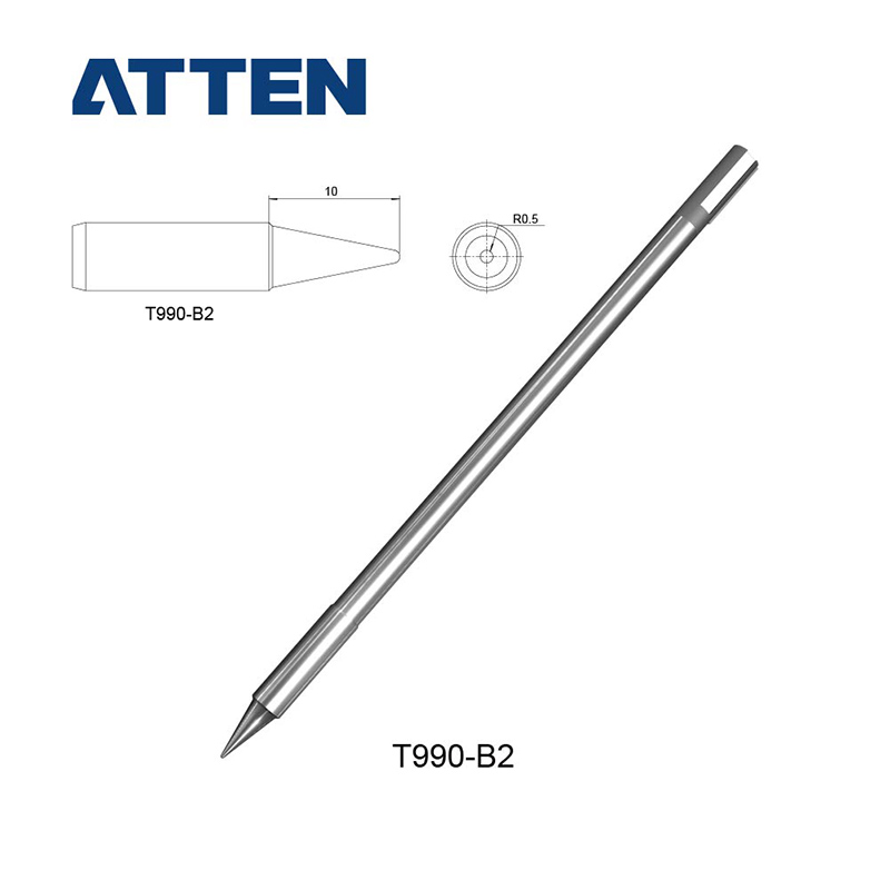 ATTEN T990-K/I/B/BC2/C1 Soldering Iron Tip for ST990 ST8602D Soldering Station: Silver