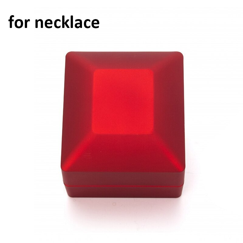 LED Jewelry Box for Ring Necklace Engagement Ring Display Case Packaging Showcase Boxes with Light Storage Cases: Red-b