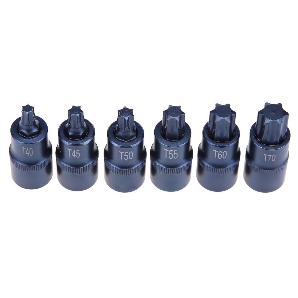 Torx Screwdriver Bit Tool 1/2 Socket Bits Adapter T20 T25 T27 T30 T35 T40 T45 T50 T55 T60 T70 1/2 inch Adapter Hand Tool