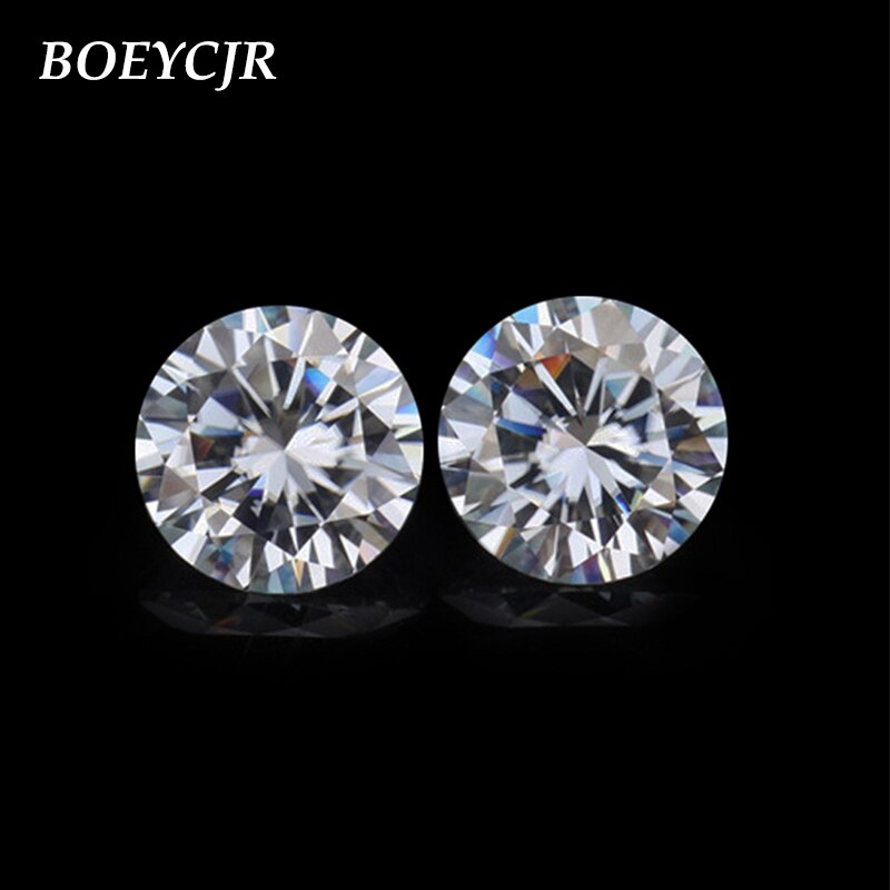 BOEYCJR 1ct F Color Round Brilliant Cut 6.5mm Moissanite Loose Stone VVS1 Excellent Cut 3E Grade Jewelry Making Stone Engagement