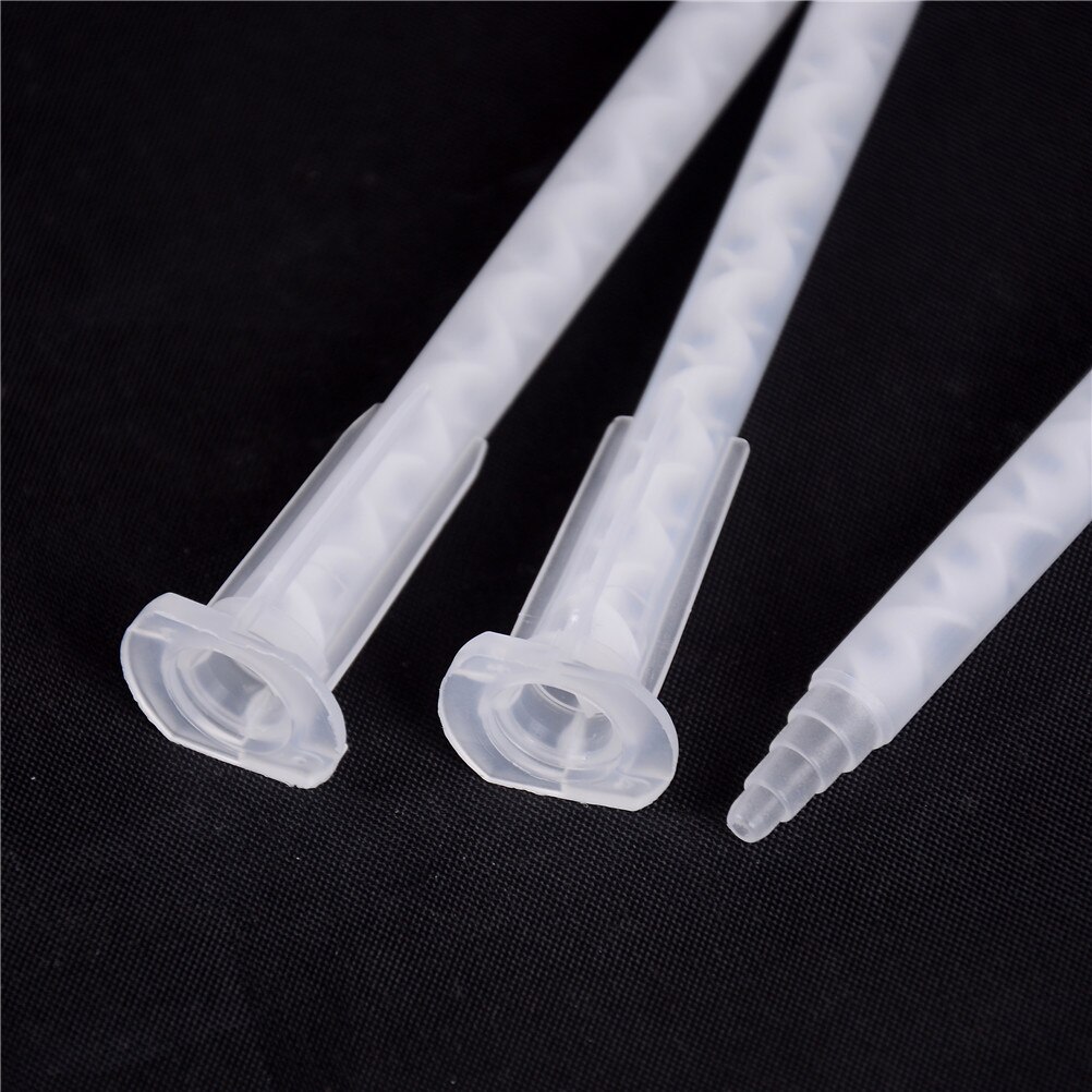 10Pcs/Set Polypropylene Mixing Tube Nozzle Epoxy Resin Tool Dispenser Static Mixer Nozzles MA5.4-17S AB Glue Mixing Head