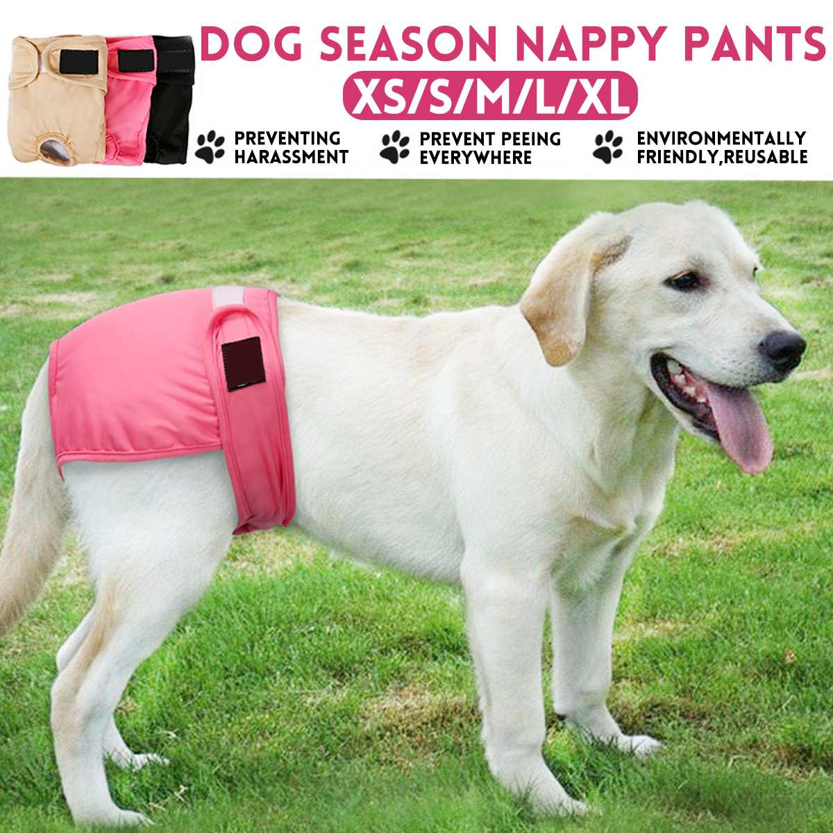 1Pcs Hond Luier Fysiologische Broek Sanitaire Herbruikbare Wasbare Vrouwelijke Hond Slipje Shorts Luier Ondergoed Slips Voor Honden XS-XL