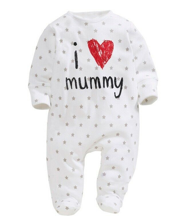 I Love Mummy Daddy Infant Toddler Newborn Baby Boys Girls Romper Long Sleeve Cotton One-piece Outfit Baby Casual Clothes: White / 18M