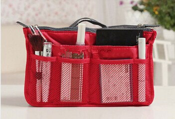 Toilet make-up makeup kosmetik taske pung arrangør skønhed nødvendigheder necessaire til kvinder forfængelighed toiletsæt rejsetaske: Rød