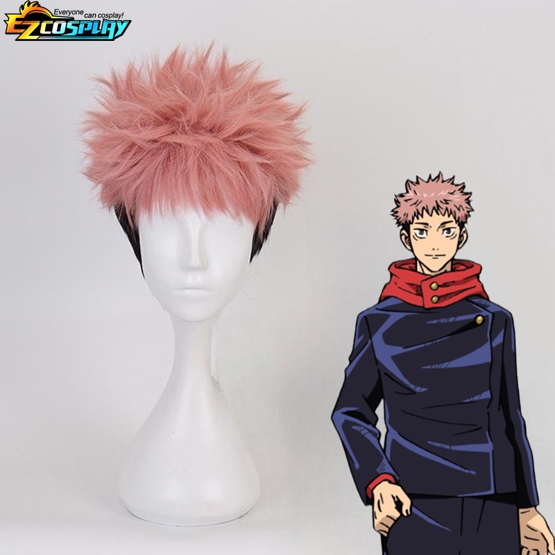 Itadori Yuji Cosplay Anime Jujutsu Kaisen Itadori Yuji Cosplay Costume Wig Jacket Pants Uniform Wig Suit Halloween Costumes: S / Brown