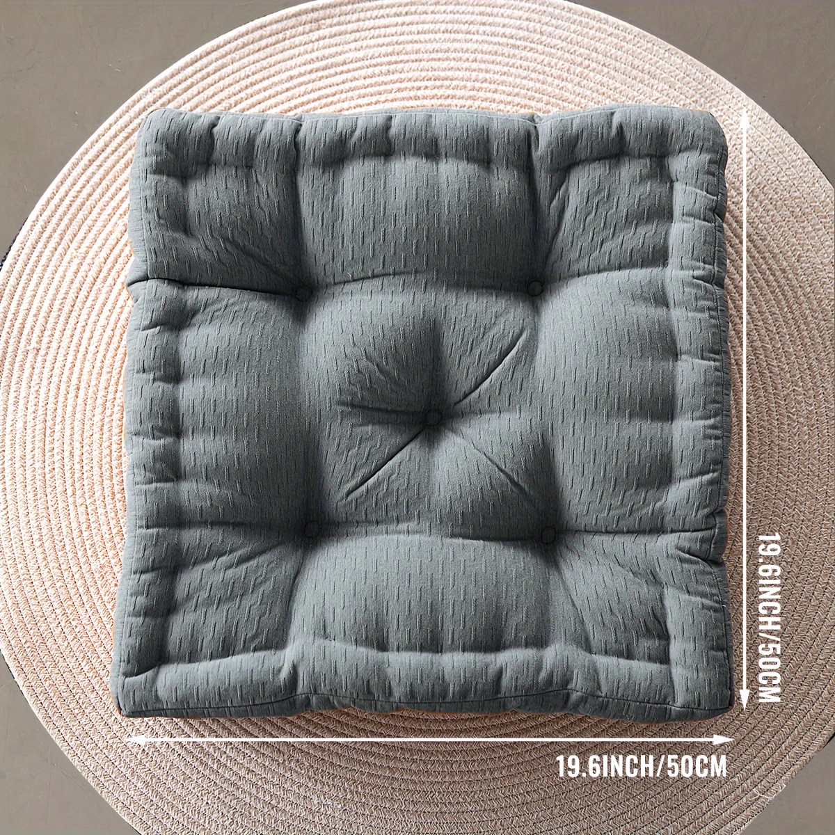 1 Pc Grote Kussens Zitkussens Dik Chenille Kussen Voor Meditatie Yoga Woonkamer Bank Stoel Kussen Open Haard: Grey