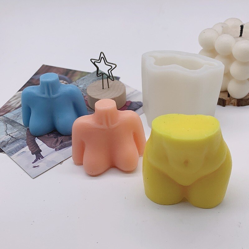 Moule de corps de femme, moule de bougie en Silicone pour le haut du corps et le bas des fesses de femme, moule en résine pour la fabrication de bougies