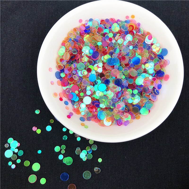 20 G/partij 4000Pcs Transparante Dot Vorm Pailletten Multi Size 2-4Mm Ronde Pailletten Pailetten Nagels, bruiloft Decoratie Confetti