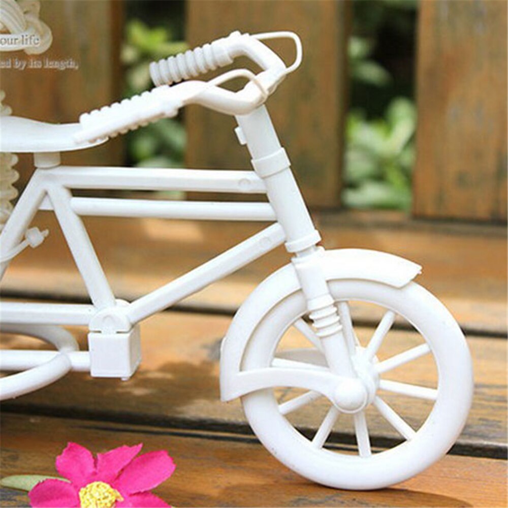 Cesta de flores en forma de bicicleta, decoración de jardín, cesta de flores de plástico blanca, de triciclo, almacenamiento, decoración de , macetas