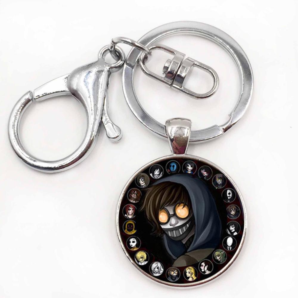 Accessory For Kids Creepypasta CREEPY PASTA TICCI TOBY Necklace Glass Bronze Pendant chain JEFF THE KILLER HZ1: 10keychain