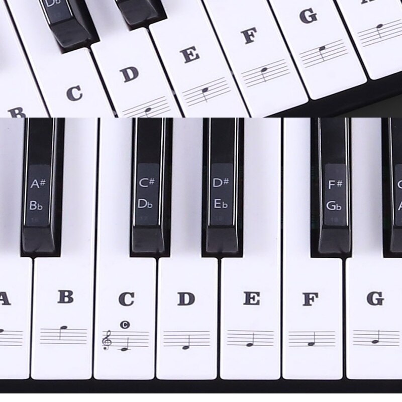 Transparante Piano Toetsenbord Sticker 54/61 Sleutel Elektronische Keyboard Piano Sticker 88 Key Piano Stave Note Sticker Voor Wit Keys1