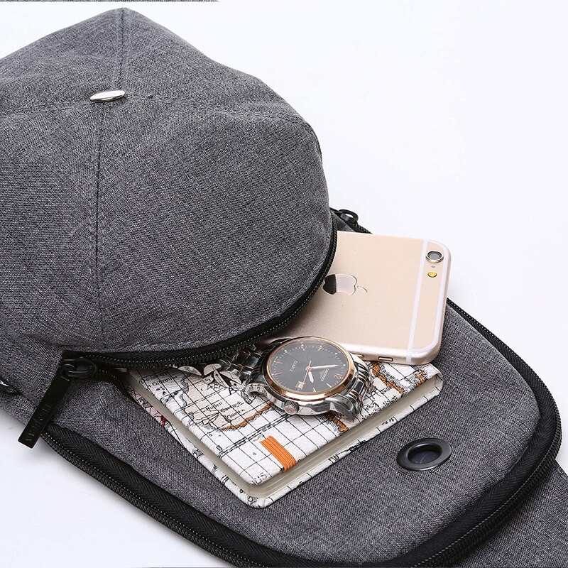 Manliga bröstväskor stöldskydd rese-crossbody-väskor för män messenger axelväska kausal vattentät oxford