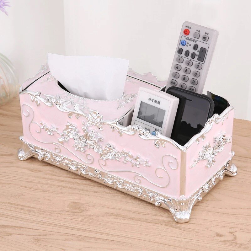 Boîte à mouchoirs en acrylique, porte-serviettes universel de luxe européen et , décoration d'hôtel, maison, bureau, KTV: Black