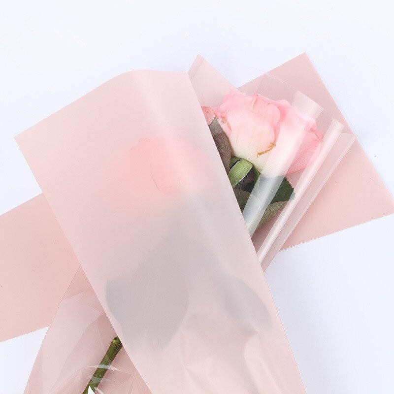 50 Pcs 45 Cm Bloemist Plastic Bloem Verpakking Zakken Enkele Rose Tassen Bloemen Inpakpapier Valentijnsdag Rozen Zak