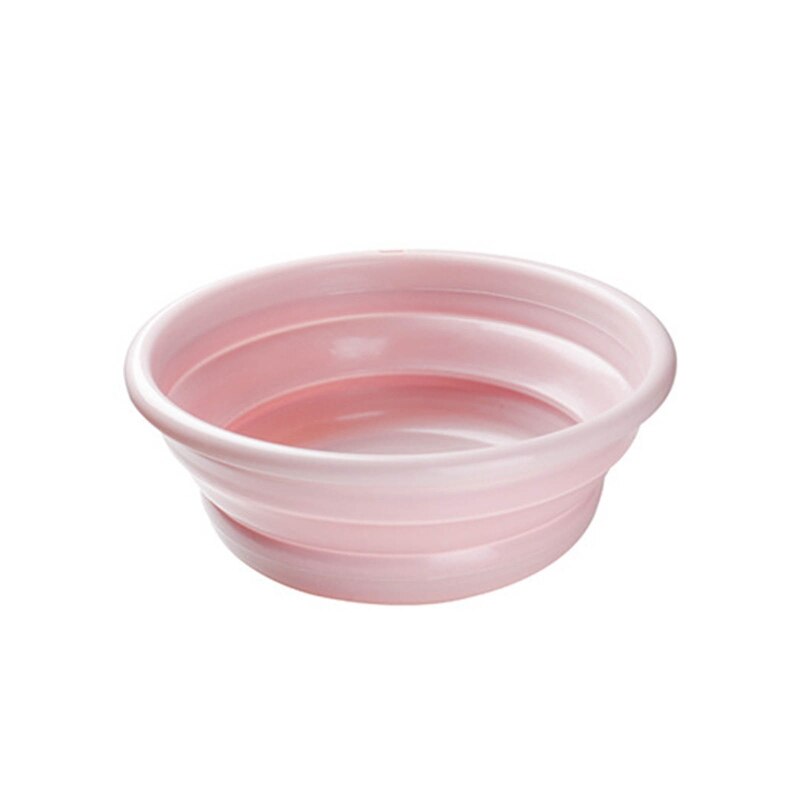 Collapsible Wash Basin Portable Folding Laundry Basket Foldable Storage Bucket: Pink