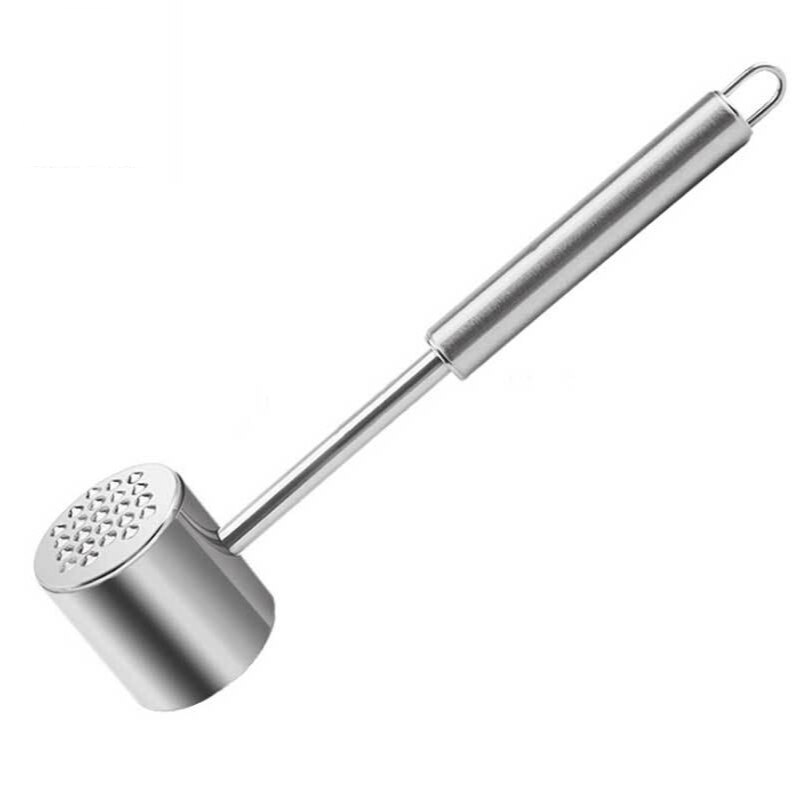 Double-sided 304 steak pine meat hammer stainless steel meat hammer crushed ice hammer knocking meat hammer kitchen gadgets