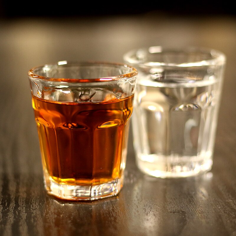 Sæt  of 6 blyfri glasmaskine lavet shotglas spiritusglas spiritusglas til vodka 45ml 1.5oz