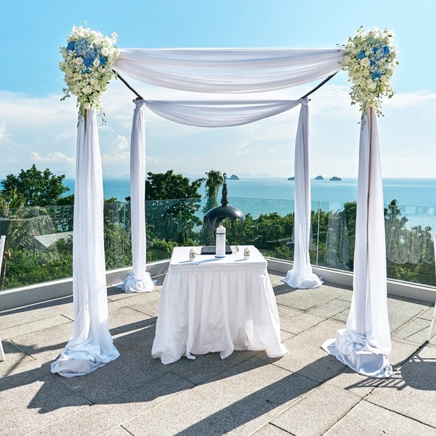 Bruiloft Boog Draperen Stof Chiffon Stof Draperie Bruiloft Decoraties Voor Ceremonie Archway Partij Plafond Achtergrond
