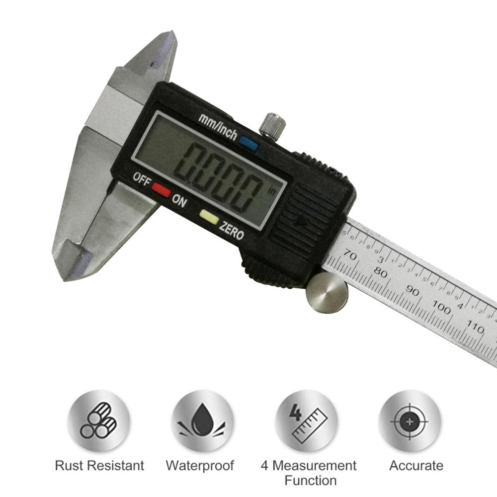 Electronic Digital Caliper Waterproof Stainless Steel Vernier Caliper 6inch/150mm High Precision LCD Display Micrometer Gauge