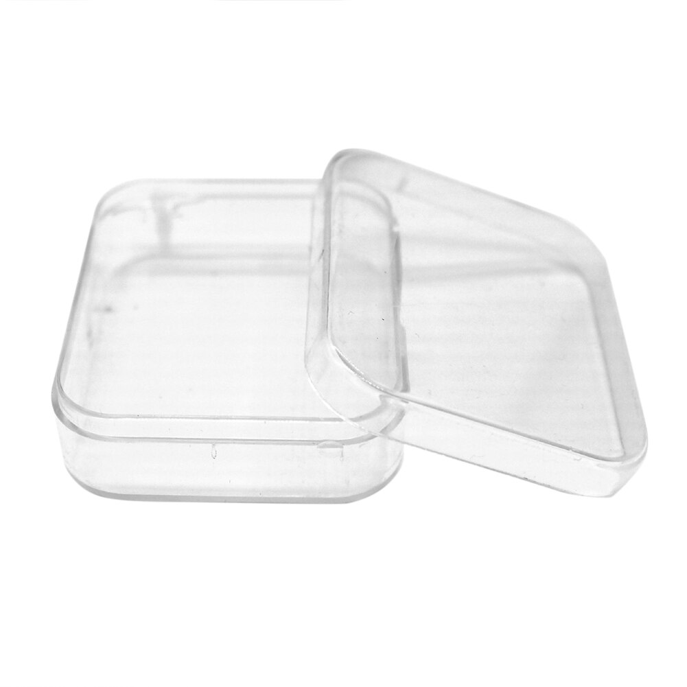 Transparante vierkante ronde puff box bb crème poeder opbergdoos make-up houder: Vierkant