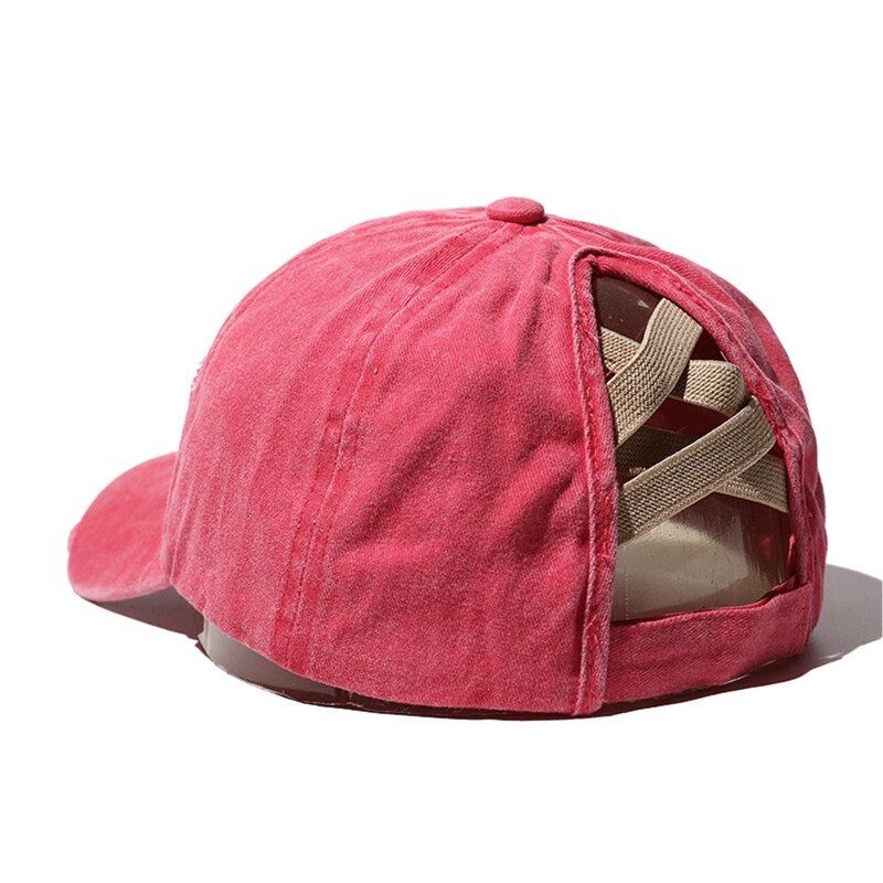 Casquette de Baseball délavée et déchirée pour femmes, motif camouflage léopard, motif croisé, queue de cheval, haut chignon en désordre, protection solaire, chapeau de camionneur: R