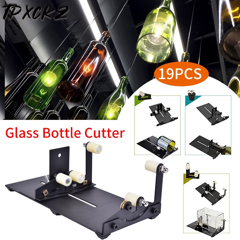 19Pcs Glazen Fles Cutter Diy Hand Snijgereedschap Vierkante En Ronde Wijn Bier Glas Sculpturen Cutter Voor Diy Glas snijmachine: Default Title